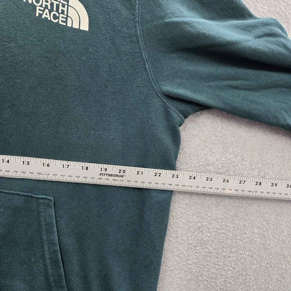 The‎ North Face Men Hoodie L Teal Graphic Fleece Logo Plaid Activewear Long